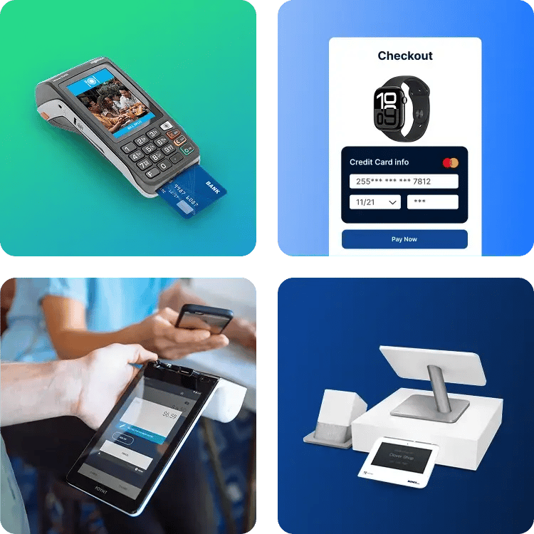 A variety of POS systems, showcasing a benefit of payment processing