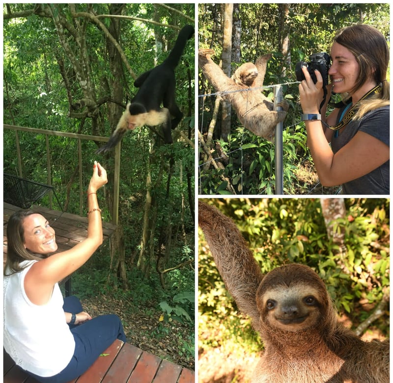 Manu in Costa Rica with animals