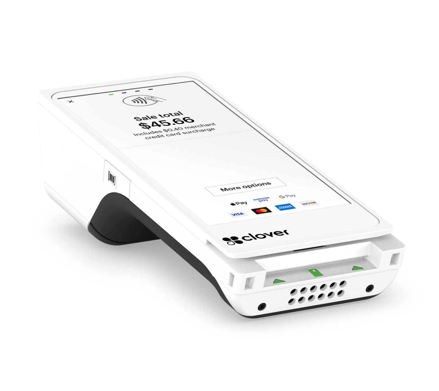Side view product shot of the Clover Flex Smart Terminal
