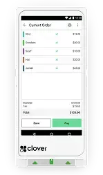 Top view product shot of the Clover Flex Smart Terminal