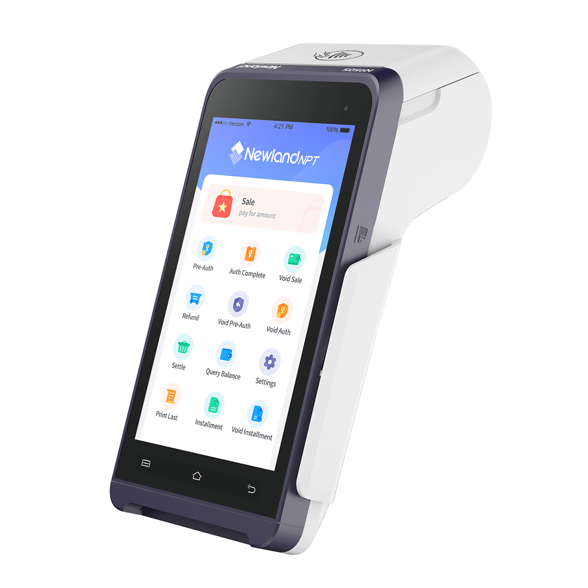 Top view product shot of the Newland N950 Smart Terminal
