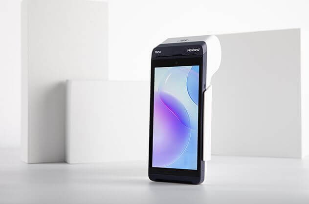 Stylized view product shot of the Newland N950 Smart Terminal