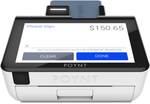 Front view product shot of the Poynt C Smart Terminal