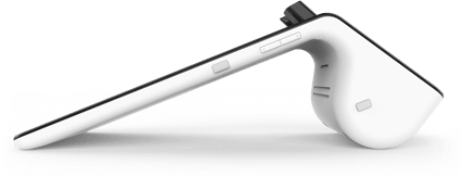 Side view product shot of the Poynt C Smart Terminal