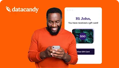 Man visiting DataCandy website on his phone