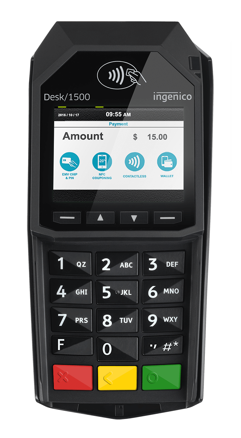 Desk/1500 payment terminal front view