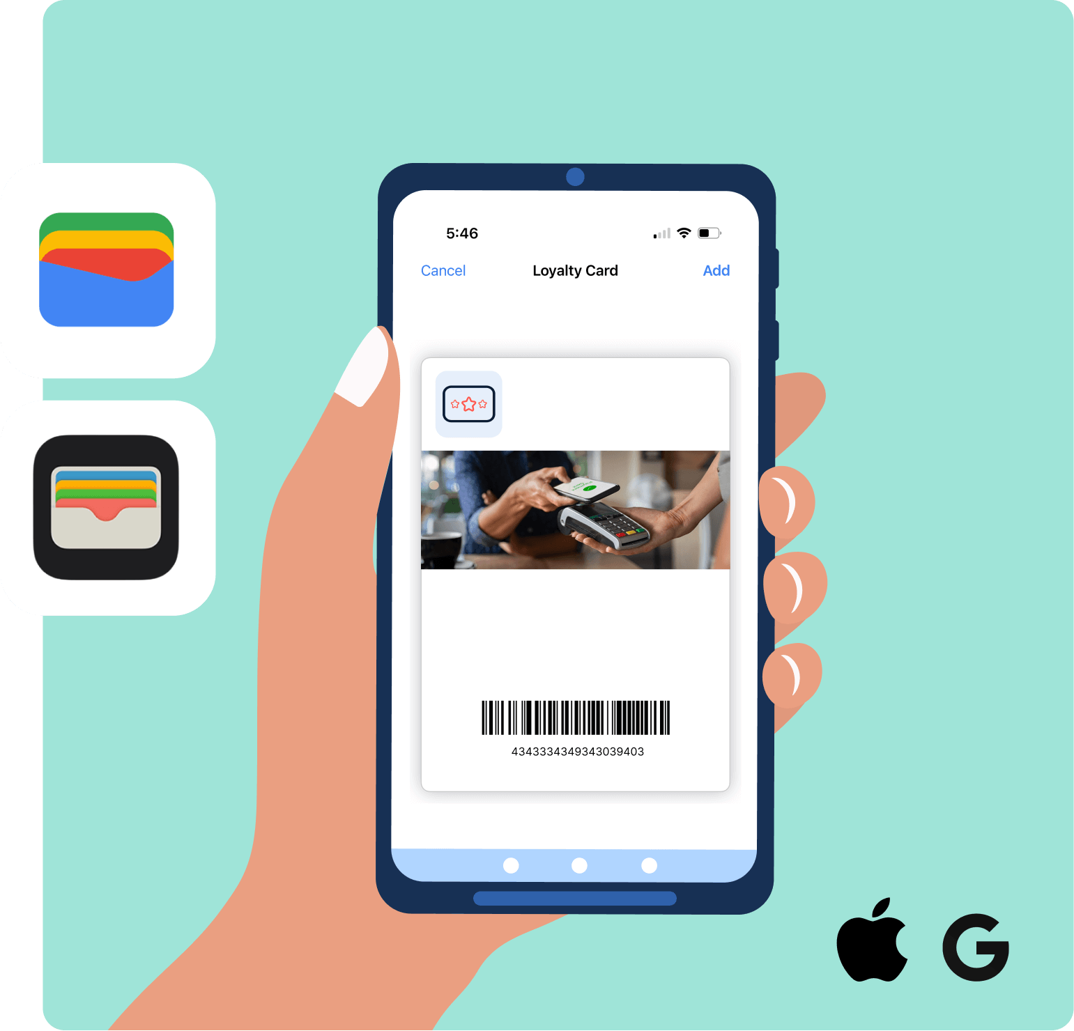 A preview of Paystone's e-Loyalty feature for their Loyalty Program product, available for Apple and Google mobile wallets. A preview of Paystone's e-Loyalty feature for their Loyalty Program product, available for Apple and Google mobile wallets.