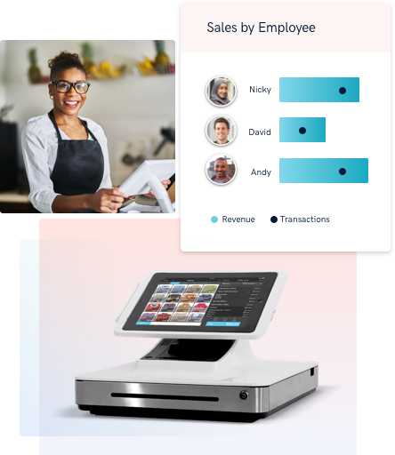 Small business employee using a point of sale system Small business employee using a point of sale system