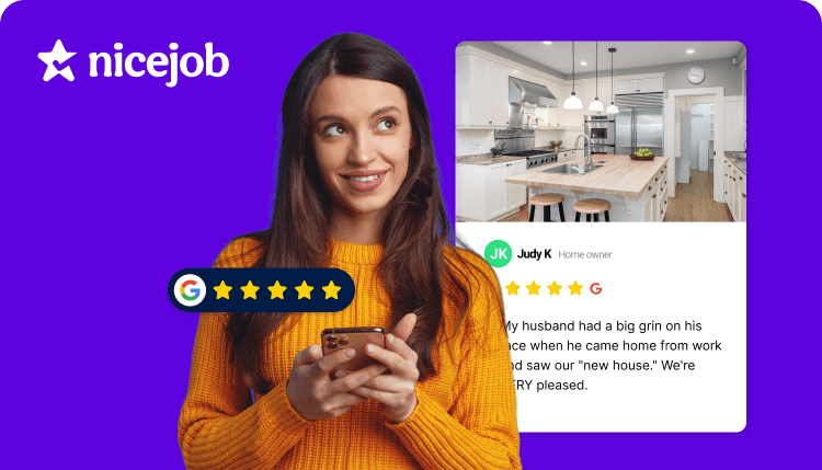 Woman visiting NiceJob website on her phone