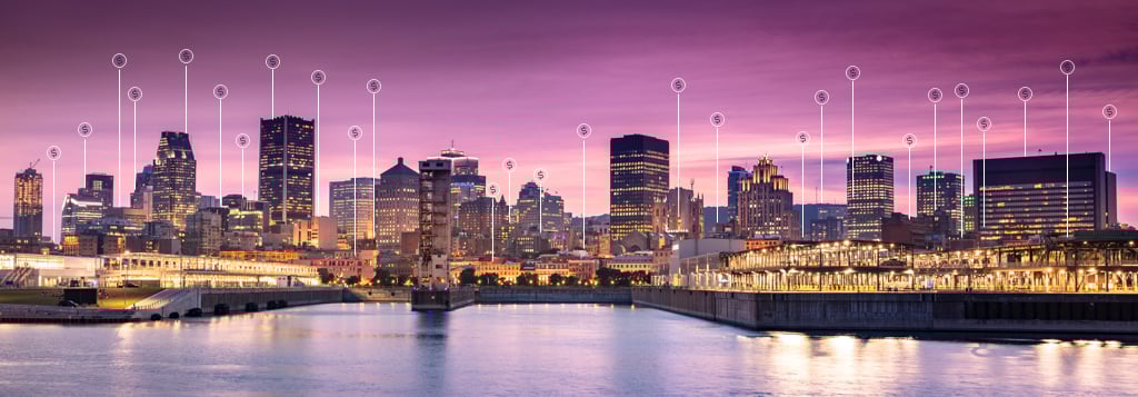 Montreal skyline during sunset Montreal skyline during sunset