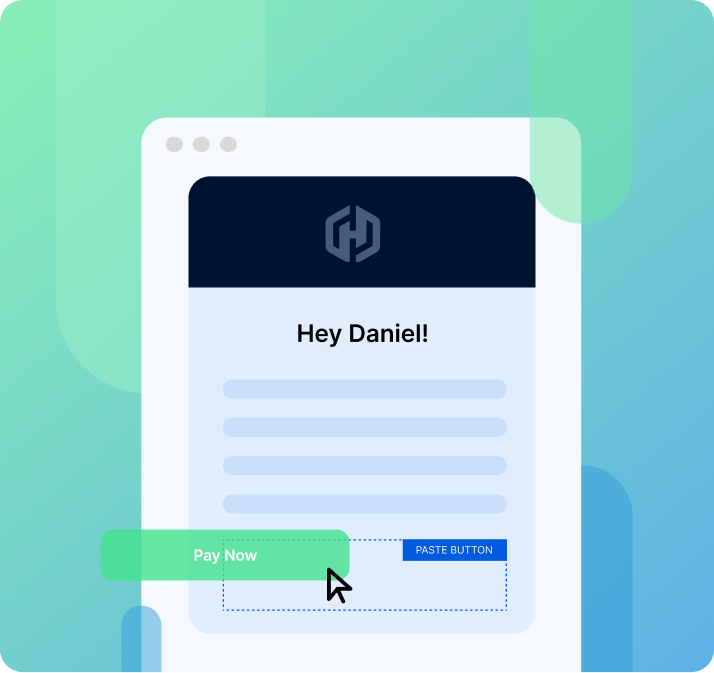 Platform showing copy paste HTML buttons to paymnet page website portal