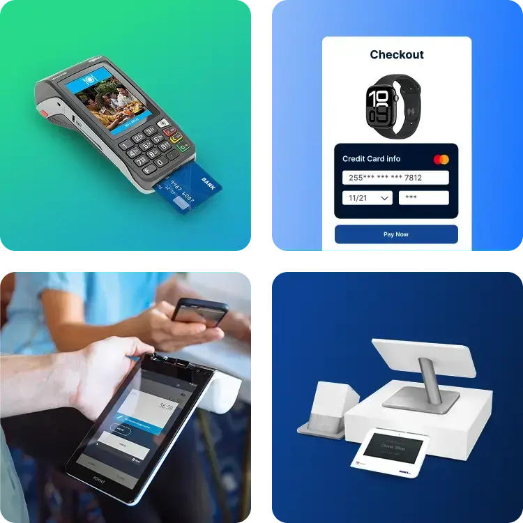 A variety of POS systems, showcasing a benefit of payment processing