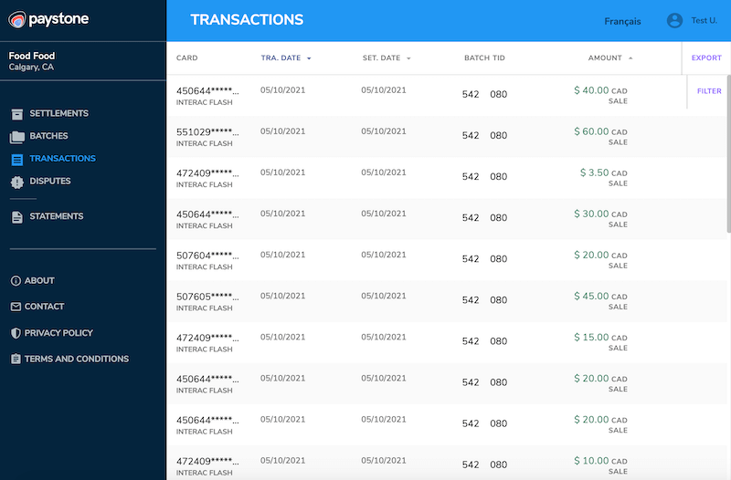 Paystone Hub - Transactions